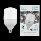 Лампа светодиодная Elementary LED T100 E27 32W 2700lm 180-240V 6500K 1/20 | 63233 | Gauss
