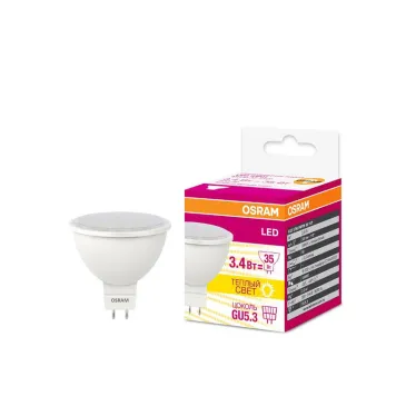 Лампа светодиодная LED STAR MR16 3, 110°, 220-240 вольт, GU5, 3 LSMR1635110 3.4W/830230VGU5.310X1RU | 4058075129009 | Osram
