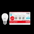 Лампа светодиодная Elementary Шар 6W 4100K E27 (3 лампы в упаковке) LED 1/40 | 53226T | Gauss