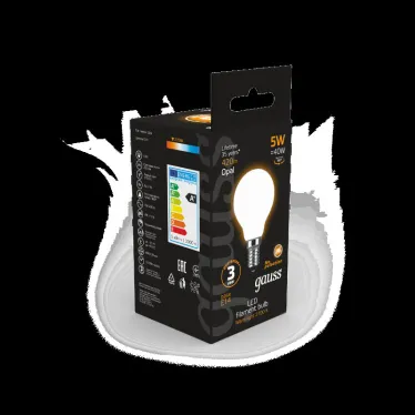 Лампа светодиодная Black LED Filament Шар OPAL E14 5W 420lm 2700K | 105201105 | Gauss