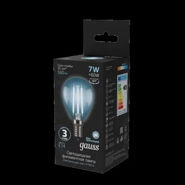 Лампа светодиодная LED 7Вт E14 220В 4100К шар | 105801207 | Gauss