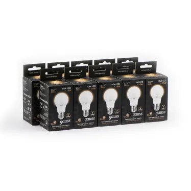 Лампа светодиодная LED 10Вт E27 220В 3000К A60 | 102502110 | Gauss