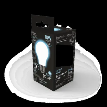 Лампа светодиодная Black LED Filament A60 OPAL E27 10W 860lm 4100К | 102202210 | Gauss
