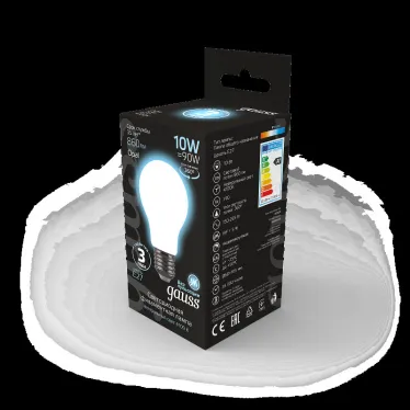 Лампа светодиодная Black LED Filament A60 OPAL E27 10W 860lm 4100К | 102202210 | Gauss