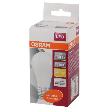 Лампа светодиодная LED SCLA150 14W/827 230VFR E2710X1RU OSRAM | 4058075056985 | LEDVANCE