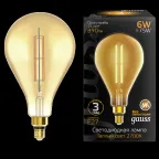 Лампа светодиодная LED Vintage Filament Straight PS160 6W E27 160*290mm Amber 890lm 2700K 1/6 | 179802118 | Gauss