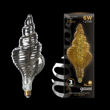 Лампа светодиодная LED Vintage Filament Flexible TL120 6W E27 120*330mm Gray 200lm 2400K 1/10 | 166802008 | Gauss