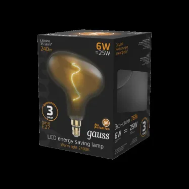 Лампа светодиодная LED Vintage Filament Flexible FD180 6W E27 220*280mm Gray 2400K 1/6 | 165802008 | Gauss