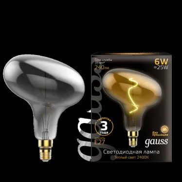 Лампа светодиодная LED Vintage Filament Flexible FD180 6W E27 220*280mm Gray 2400K 1/6 | 165802008 | Gauss
