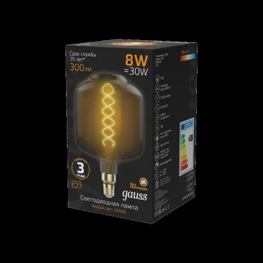 Лампа светодиодная LED Vintage Filament Flexible DL180 8W E27 180*295mm Gray 2400K 1/6 | 164802008 | Gauss