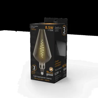 Лампа светодиодная LED Filament Vase E27 8.5W Gray 165lm 1800K 1/2 | 180802005 | Gauss