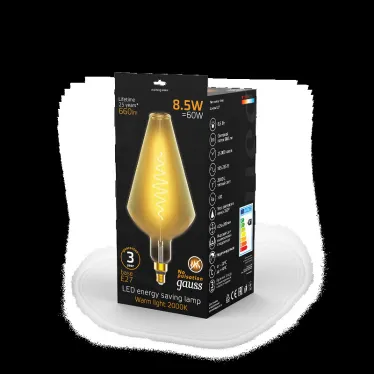 Лампа светодиодная LED Filament Vase E27 8.5W Amber 660lm 2000K 1/2 | 180802105 | Gauss