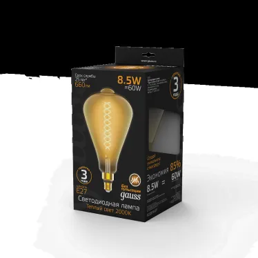Лампа светодиодная LED Filament ST164 E27 8.5W Amber 660lm 2000K 1/6 | 157802105 | Gauss