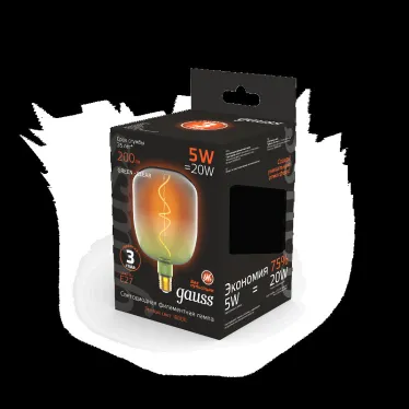 Лампа светодиодная LED Filament Flexible V140-DC Green-Clear E27 5W 200lm 1800K 140*200mm 1/6 | 1009802105 | Gauss