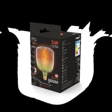Лампа светодиодная LED Filament Flexible V140-DC Green-Clear E27 5W 200lm 1800K 140*200mm 1/6 | 1009802105 | Gauss