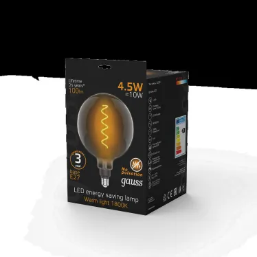 Лампа светодиодная LED Filament G200 E27 4.5W Gray 100lm 1800K 1/6 | 154802005 | Gauss