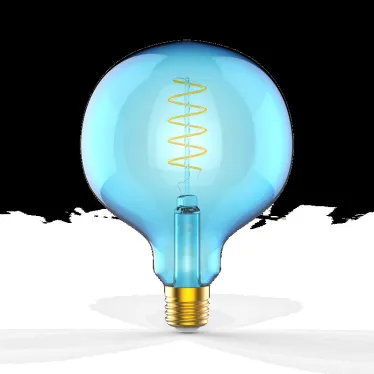Лампа светодиодная LED Filament Flexible G125-C Sky Blue E27 5W 190lm 1800K 125*178mm 1/10 | 1013802105 | Gauss