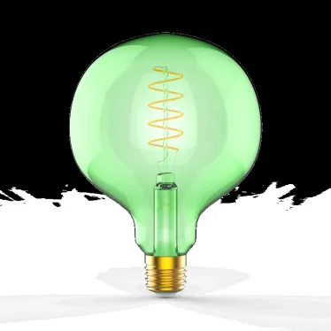 Лампа светодиодная LED Filament Flexible G125-C Green E27 5W 190lm 1800K 125*178mm 1/10 | 1012802105 | Gauss