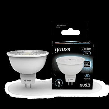 Лампа светодиодная LED 5Вт GU5.3 220В 4100К MR16 | 101505205 | Gauss