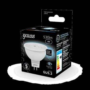 Лампа светодиодная LED 5Вт GU5.3 220В 4100К MR16 | 101505205 | Gauss