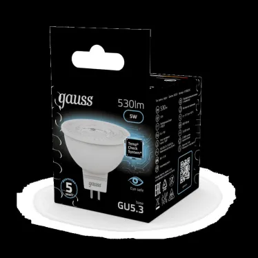 Лампа светодиодная LED 5Вт GU5.3 220В 4100К MR16 | 101505205 | Gauss