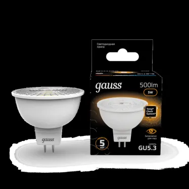 Лампа светодиодная LED 5Вт GU5.3 220В 3000К MR16 | 101505105 | Gauss
