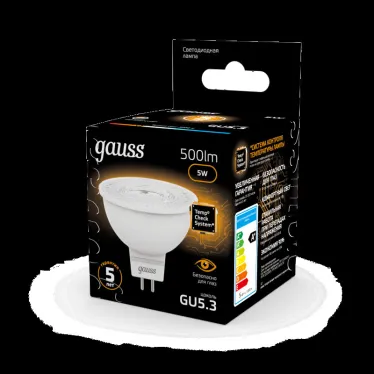 Лампа светодиодная LED 5Вт GU5.3 220В 3000К MR16 | 101505105 | Gauss