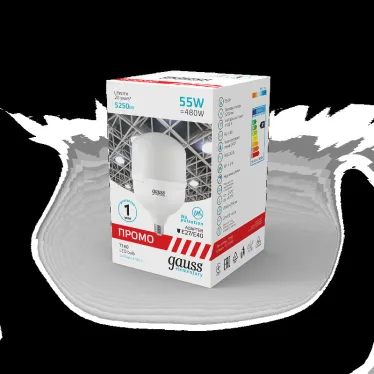 Лампа светодиодная промышленная Elementary T160 55W 5250lm 4000K E40 Promo LED 1/12 | 60426 | Gauss