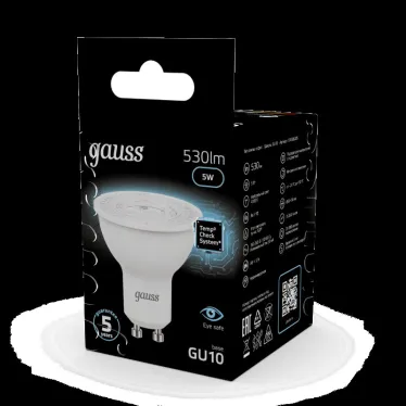Лампа светодиодная LED 5Вт GU10 220В 4100К MR16 | 101506205 | Gauss