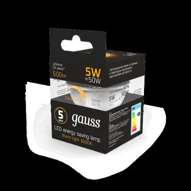 Лампа светодиодная LED 5W MR16 GU10-dim 3000K диммир. | 101506105-D | Gauss
