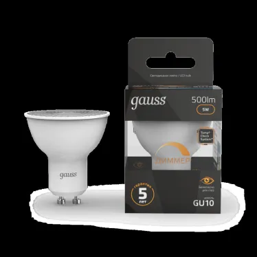Лампа светодиодная LED 5W MR16 GU10-dim 3000K диммир. | 101506105-D | Gauss