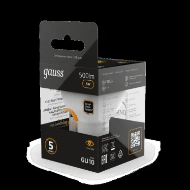 Лампа светодиодная LED 5W MR16 GU10-dim 3000K диммир. | 101506105-D | Gauss