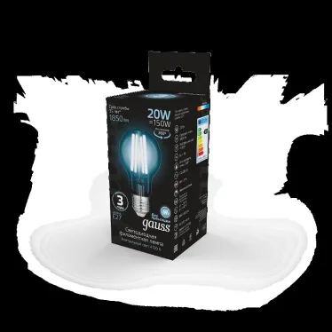 Лампа светодиодная Filament А60 20W 1850lm 4100К Е27 LED /10/40 | 1029022201 | Gauss