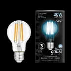 Лампа светодиодная Filament А60 20W 1850lm 4100К Е27 LED /10/40 | 1029022201 | Gauss
