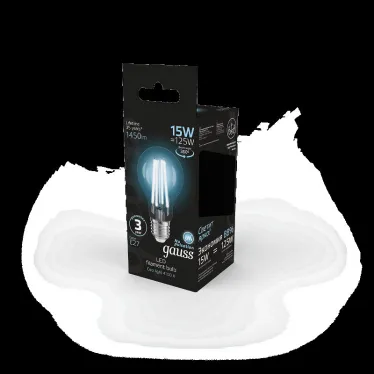 Лампа светодиодная Filament А60 15W 1450lm 4100К Е27 LED 1/10/40 | 102902215 | Gauss