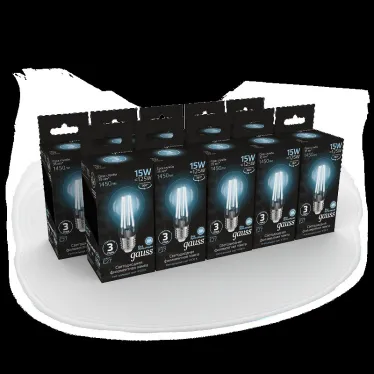 Лампа светодиодная Filament А60 15W 1450lm 4100К Е27 LED 1/10/40 | 102902215 | Gauss