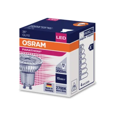 Лампа светодиодная LPPAR165036 4,3W/827 230V GU10 10X1 | 4052899958104 | OSRAM