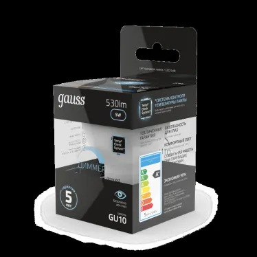 Лампа светодиодная LED 5W MR16 GU10-dim 4100K диммир. | 101506205-D | Gauss
