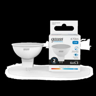Лампа светодиодная LED 5,5Вт GU5.3 220В 6500К Elementary MR16 | 13536 | Gauss