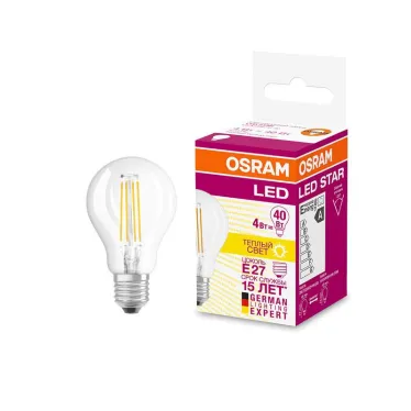 Лампа светодиодная LED 5,4Вт Е27 230В 3000К LS CLP 40 шар | 4052899971639 | Osram
