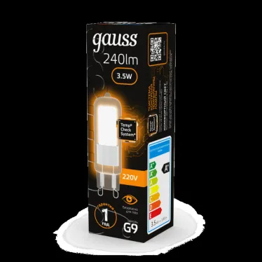 Лампа светодиодная LED 3,5Вт G9 AC220-240В 3000К Glass | 107809103 | Gauss