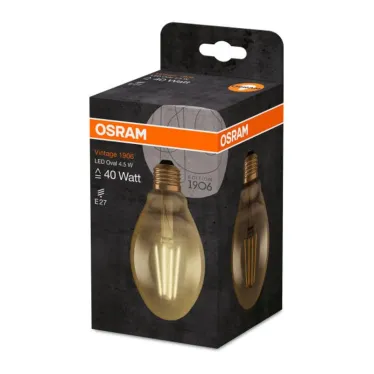 Лампа светодиодная филаментная Vintage 1906 LED CL OVAL FIL GOLD 40 non-dim 4 5W/825 E27 | 4058075091979 | Osram