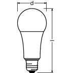 Лампа светодиодная LED 14,5Вт Е27 230В 2700К PARATHOM CLASSIC A 100 DIM груша d62x126мм | 4052899960909 | Osram