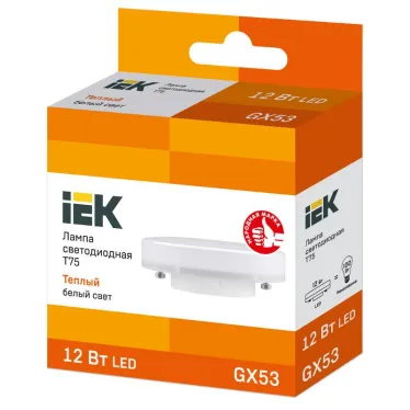 Лампа светодиодная LED 12Вт GX53 230В 3000К ECO Т75 таблетка | LLE-T80-12-230-30-GX53 | IEK