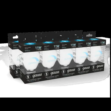 Лампа светодиодная LED 11Вт E27 220В 4100К A60, диммируемая | 102502211-D | Gauss