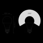 Лампа светодиодная LED 11Вт E27 220В 4100К A60, диммируемая | 102502211-D | Gauss