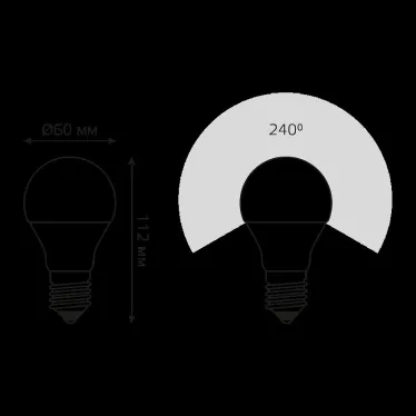 Лампа светодиодная LED 11Вт E27 220В 4100К A60, диммируемая | 102502211-D | Gauss