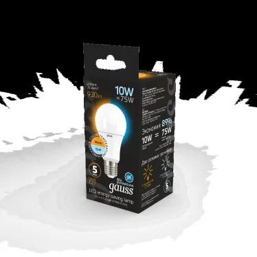 Лампа светодиодная LED 10Вт E27 220В 2700К/4100К СТС A60 | 102502110-T | Gauss