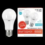 Лампа светодиодная LED 11Вт E27 220В 4100К Elementary (2 лампы в упаковке) | 23221P | Gauss