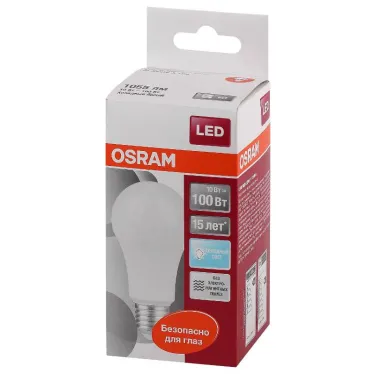 Лампа светодиодная LED 10,5Вт/840 Е27 220-240В 4000К 1060lm 240° d60x107 LS CLА 100 FR | 4058075086678 | Osram